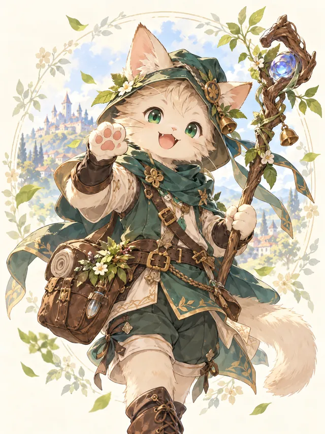 Representação ilustrativa de um Doram aventureiro.
